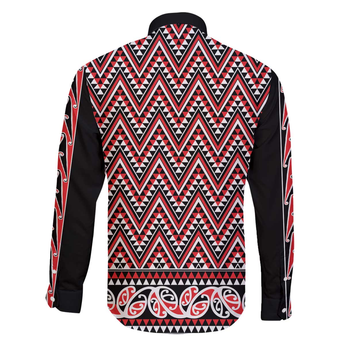 New Zealand Maori Niho Taniwha Family Matching Off The Shoulder Long Sleeve Dress and Hawaiian Shirt Whero Mangopare and Puhoro Pattern LT9 - Polynesian Pride