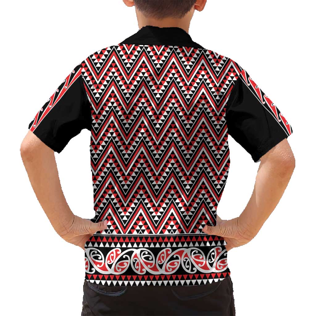 New Zealand Maori Niho Taniwha Family Matching Puletasi and Hawaiian Shirt Whero Mangopare and Puhoro Pattern LT9 - Polynesian Pride