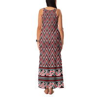 New Zealand Maori Niho Taniwha Family Matching Tank Maxi Dress and Hawaiian Shirt Whero Mangopare and Puhoro Pattern LT9 - Polynesian Pride