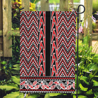New Zealand Maori Niho Taniwha Garden Flag Whero Mangopare and Puhoro Pattern