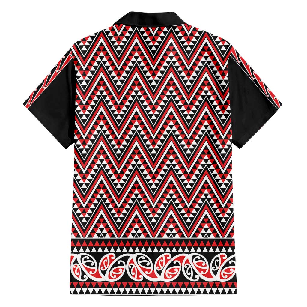 New Zealand Maori Niho Taniwha Hawaiian Shirt Whero Mangopare and Puhoro Pattern