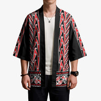 New Zealand Maori Niho Taniwha Kimono Whero Mangopare and Puhoro Pattern - Polynesian Pride