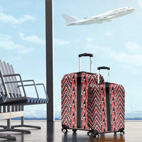 New Zealand Maori Niho Taniwha Luggage Cover Whero Mangopare and Puhoro Pattern
