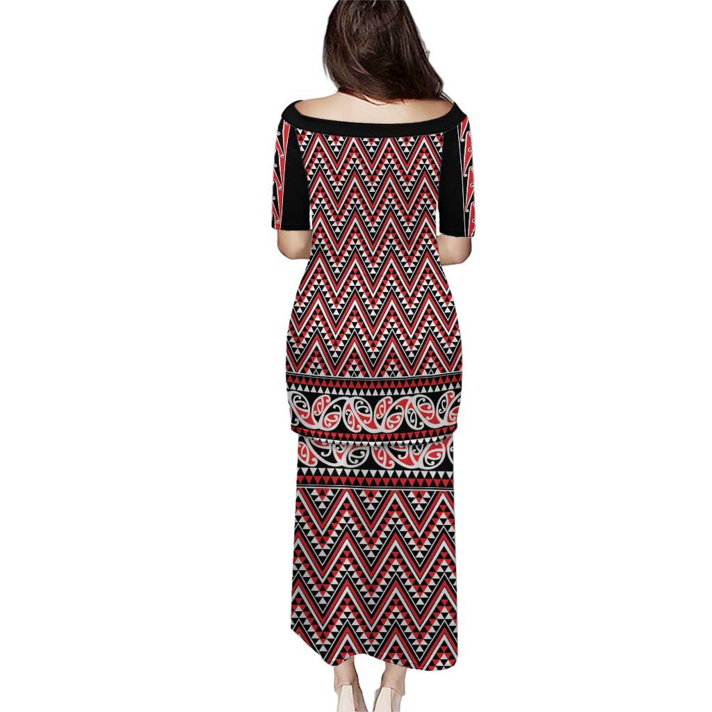 New Zealand Maori Niho Taniwha Puletasi Whero Mangopare and Puhoro Pattern LT9 - Polynesian Pride