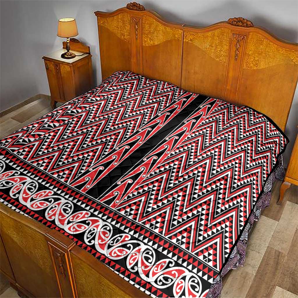 New Zealand Maori Niho Taniwha Quilt Whero Mangopare and Puhoro Pattern