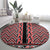 New Zealand Maori Niho Taniwha Round Carpet Whero Mangopare and Puhoro Pattern