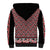 New Zealand Maori Niho Taniwha Sherpa Hoodie Whero Mangopare and Puhoro Pattern