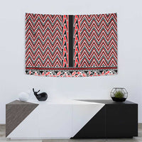 New Zealand Maori Niho Taniwha Tapestry Whero Mangopare and Puhoro Pattern