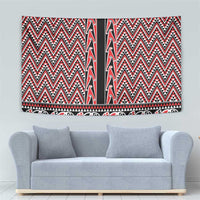 New Zealand Maori Niho Taniwha Tapestry Whero Mangopare and Puhoro Pattern