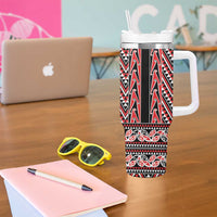 New Zealand Maori Niho Taniwha Tumbler With Handle Whero Mangopare and Puhoro Pattern