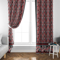 New Zealand Maori Niho Taniwha Window Curtain Whero Mangopare and Puhoro Pattern LT9 - Polynesian Pride