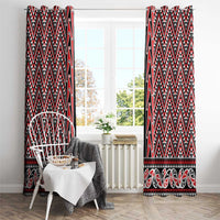 New Zealand Maori Niho Taniwha Window Curtain Whero Mangopare and Puhoro Pattern LT9 - Polynesian Pride