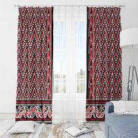 New Zealand Maori Niho Taniwha Window Curtain Whero Mangopare and Puhoro Pattern LT9 - Polynesian Pride