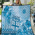 Vintage Bula Fiji Personalised Quilt Blue Hibiscus Tapa Pattern LT9