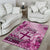Vintage Bula Fiji Personalised Area Rug Pink Hibiscus Tapa Pattern LT9