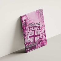 Vintage Bula Fiji Personalised Canvas Wall Art Pink Hibiscus Tapa Pattern LT9