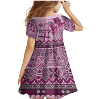 Vintage Bula Fiji Personalised Family Matching Mermaid Dress and Hawaiian Shirt Pink Hibiscus Tapa Pattern LT9 - Polynesian Pride