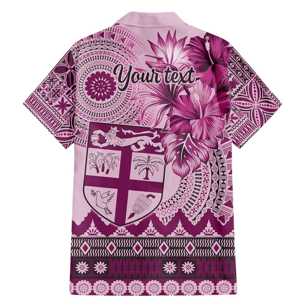 Vintage Bula Fiji Personalised Family Matching Summer Maxi Dress and Hawaiian Shirt Pink Hibiscus Tapa Pattern LT9 - Polynesian Pride