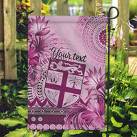 Vintage Bula Fiji Personalised Garden Flag Pink Hibiscus Tapa Pattern LT9