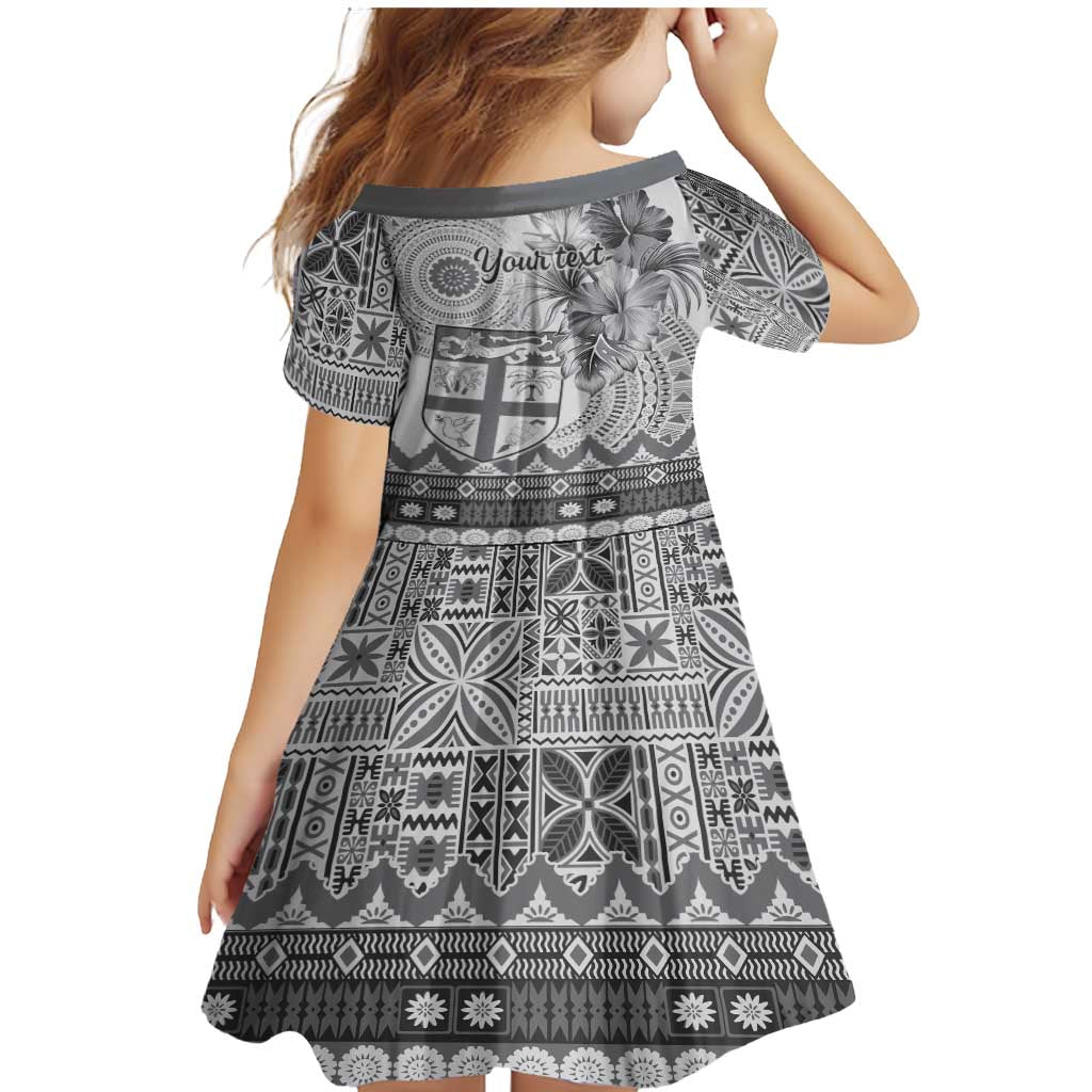 Vintage Bula Fiji Personalised Family Matching Mermaid Dress and Hawaiian Shirt Beige Hibiscus Tapa Pattern LT9 - Polynesian Pride