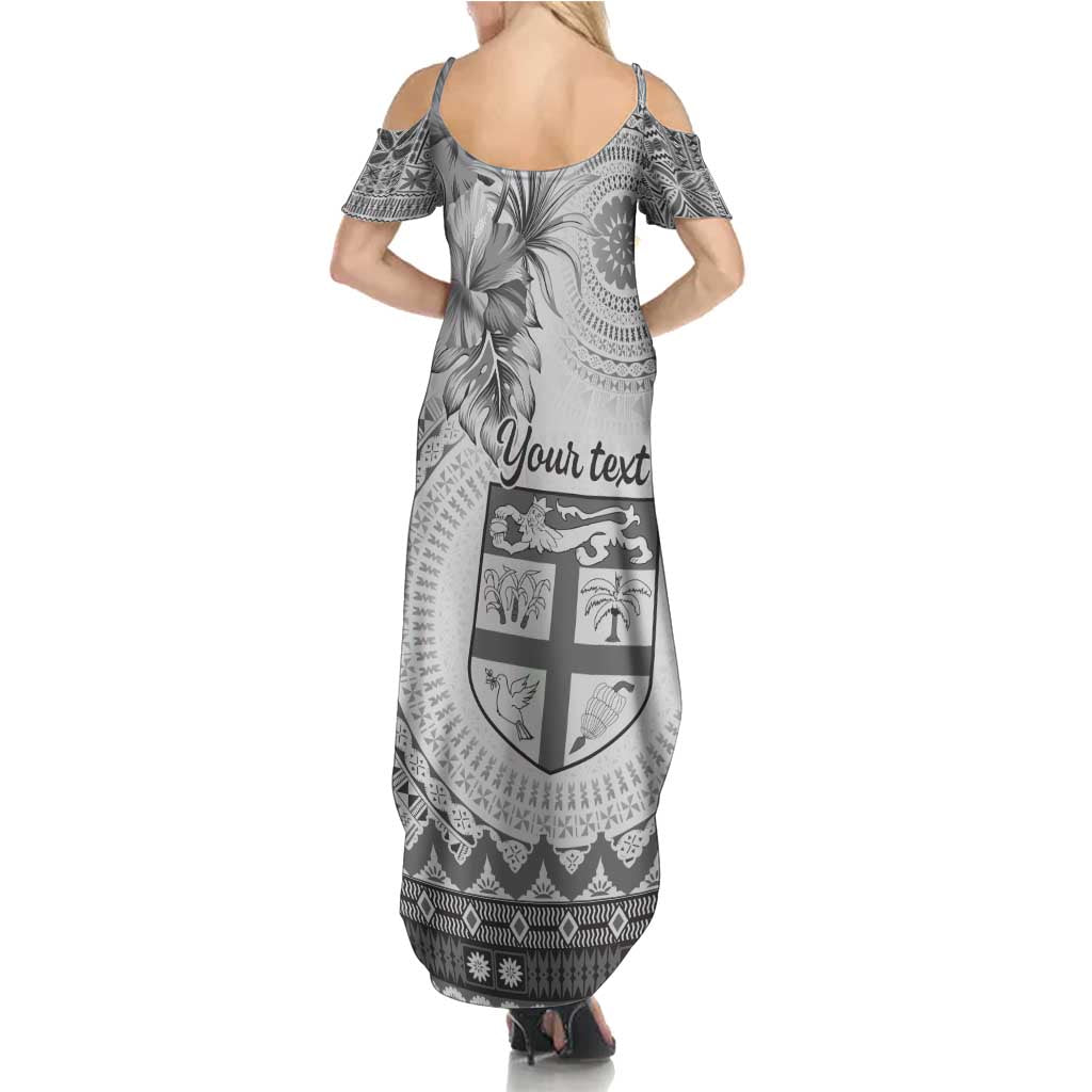 Vintage Bula Fiji Personalised Family Matching Summer Maxi Dress and Hawaiian Shirt Beige Hibiscus Tapa Pattern LT9 - Polynesian Pride