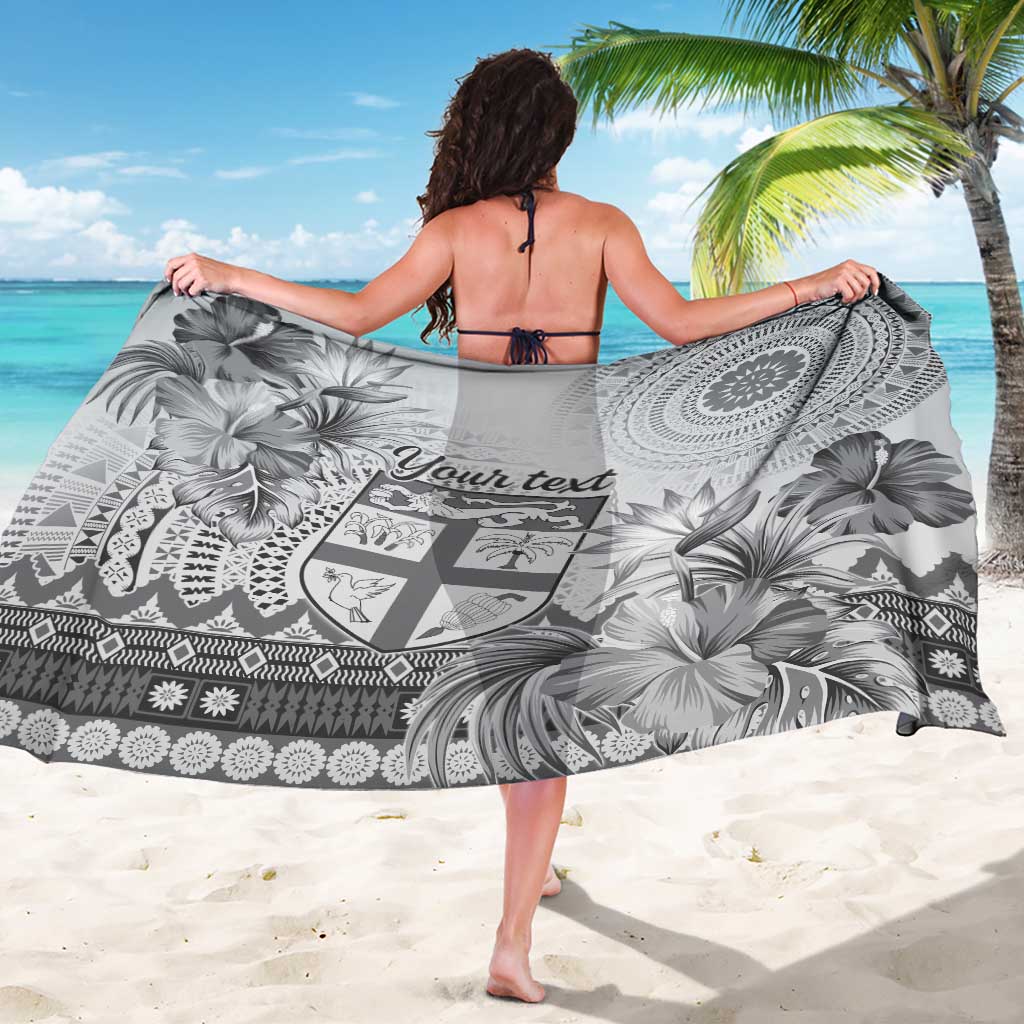 Vintage Bula Fiji Personalised Sarong Beige Hibiscus Tapa Pattern LT9