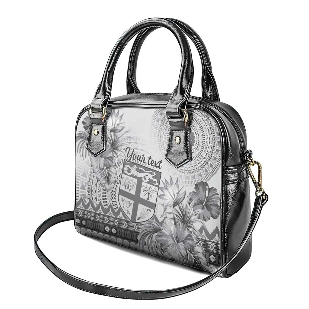 Vintage Bula Fiji Personalised Shoulder Handbag Beige Hibiscus Tapa Pattern LT9