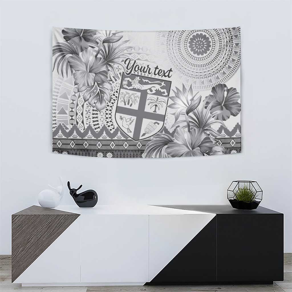 Vintage Bula Fiji Personalised Tapestry Beige Hibiscus Tapa Pattern LT9