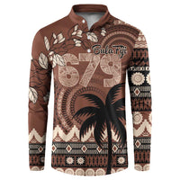 Personalised Bula Fiji 679 Button Sweatshirt Fijian Tagimoucia Masi Tapa Art