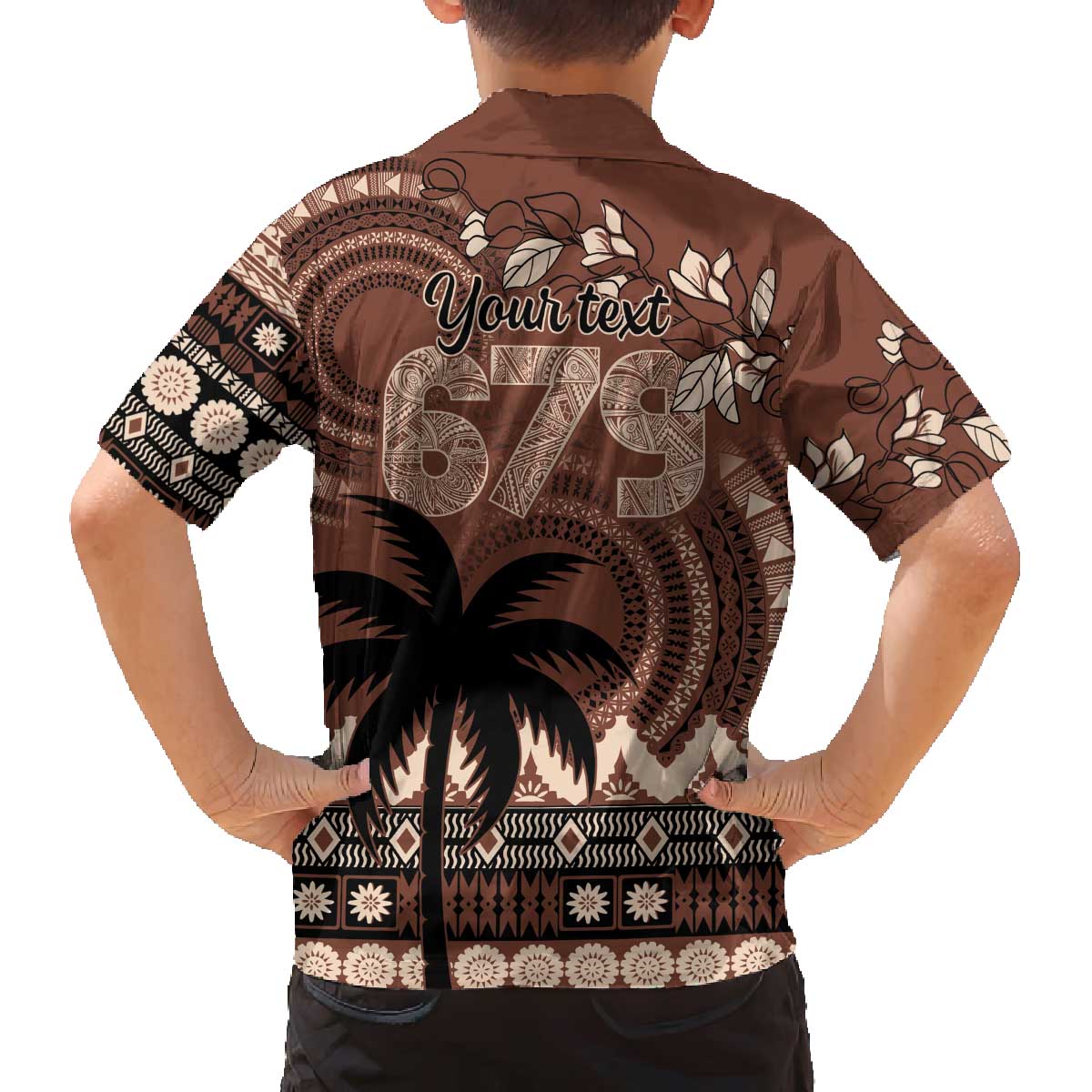 Personalised Bula Fiji 679 Family Matching Off The Shoulder Long Sleeve Dress and Hawaiian Shirt Fijian Tagimoucia Masi Tapa Art LT9 - Polynesian Pride
