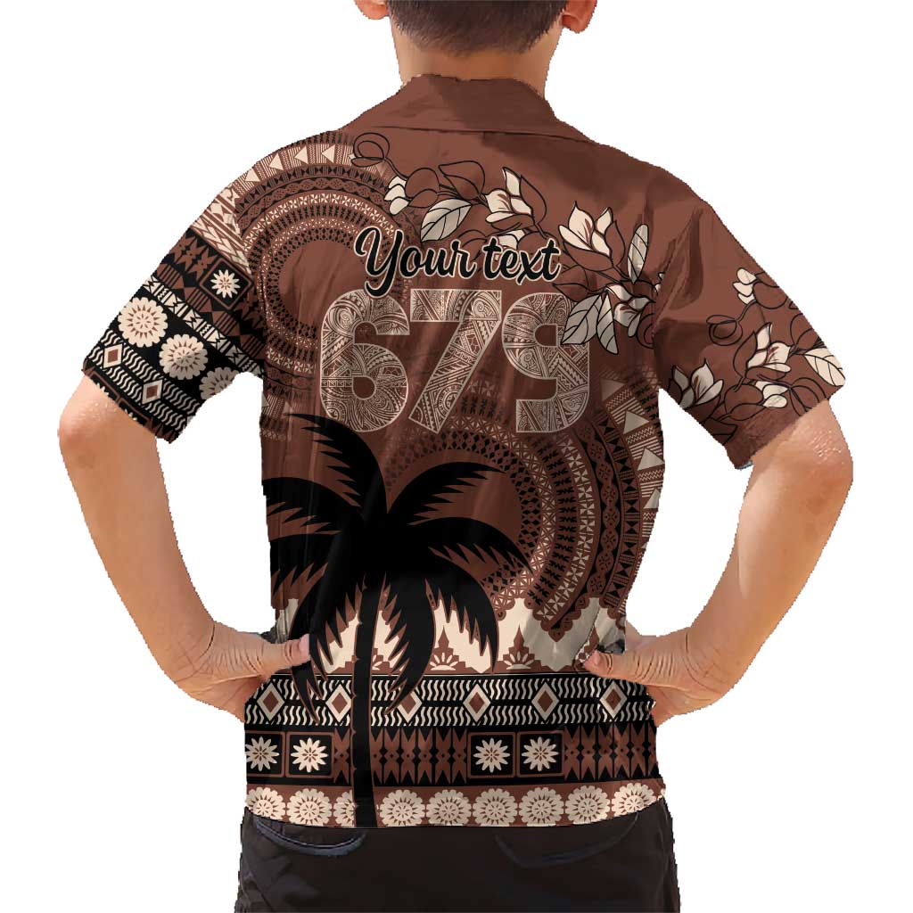 Personalised Bula Fiji 679 Family Matching Short Sleeve Bodycon Dress and Hawaiian Shirt Fijian Tagimoucia Masi Tapa Art LT9 - Polynesian Pride