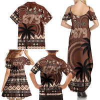 Personalised Bula Fiji 679 Family Matching Summer Maxi Dress and Hawaiian Shirt Fijian Tagimoucia Masi Tapa Art LT9 - Polynesian Pride