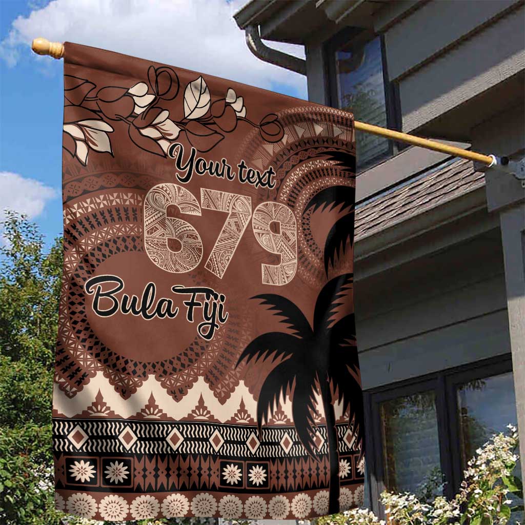 Personalised Bula Fiji 679 Garden Flag Fijian Tagimoucia Masi Tapa Art LT9 - Polynesian Pride