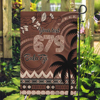 Personalised Bula Fiji 679 Garden Flag Fijian Tagimoucia Masi Tapa Art LT9 Garden Flag Brown - Polynesian Pride