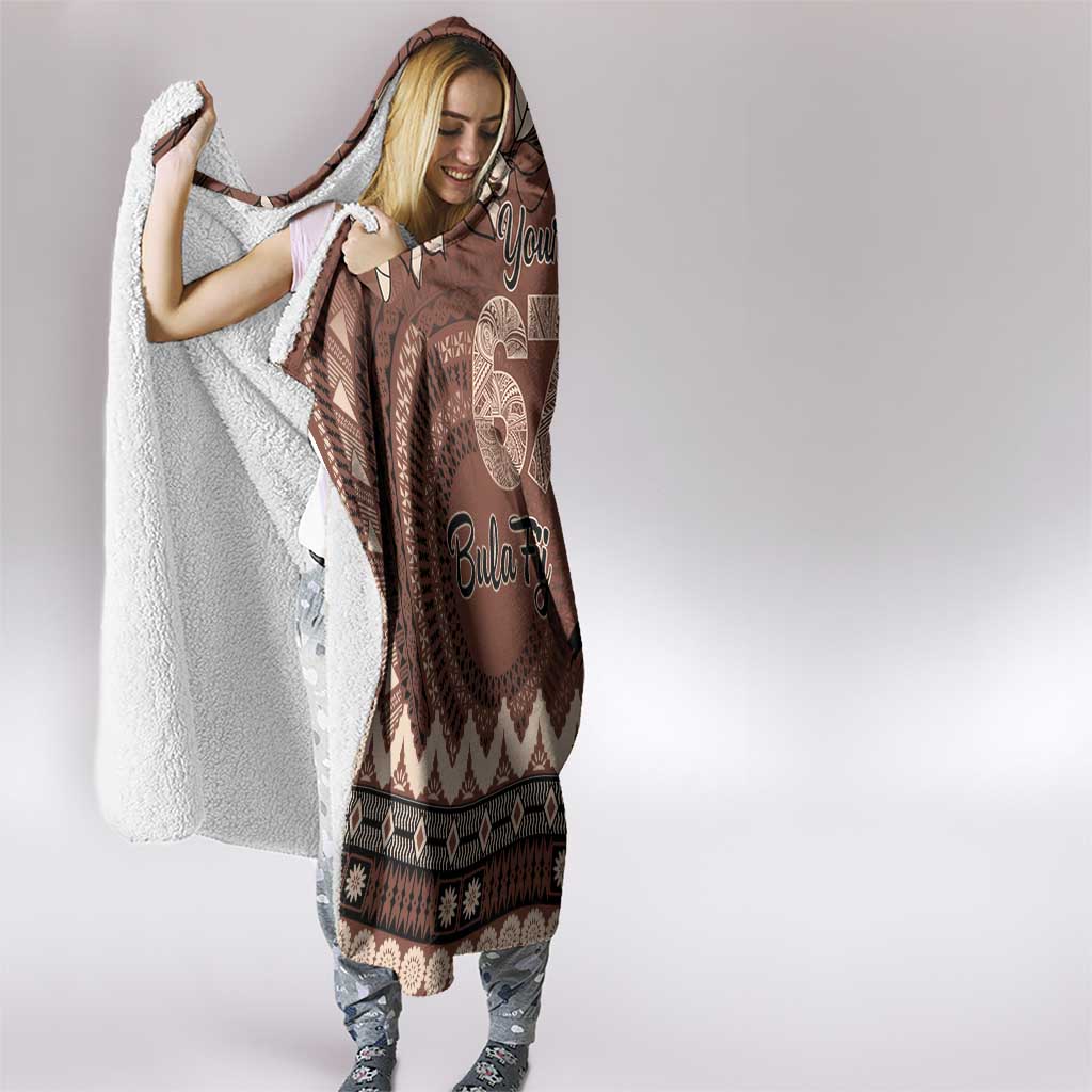 Personalised Bula Fiji 679 Hooded Blanket Fijian Tagimoucia Masi Tapa Art