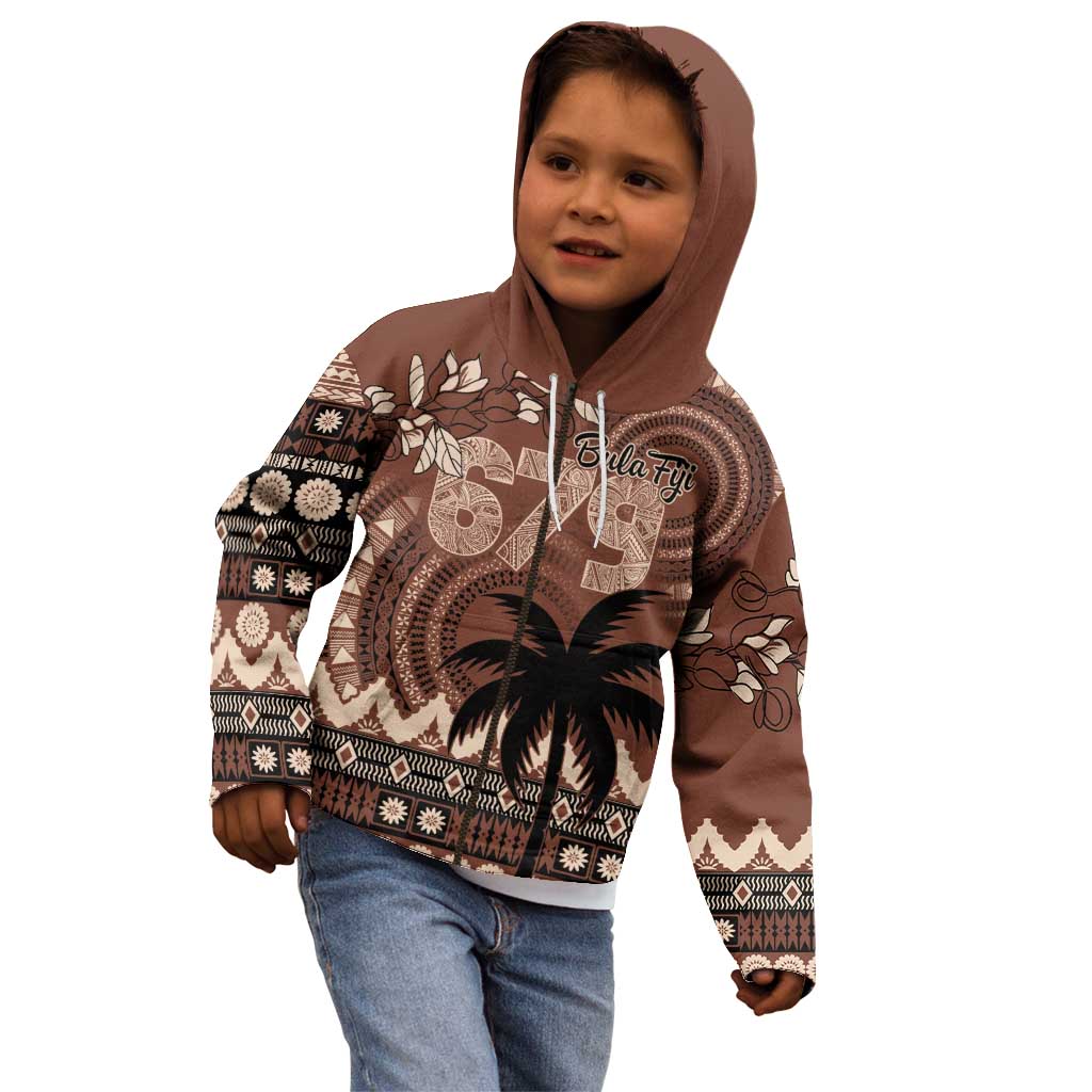 Personalised Bula Fiji 679 Kid Hoodie Fijian Tagimoucia Masi Tapa Art