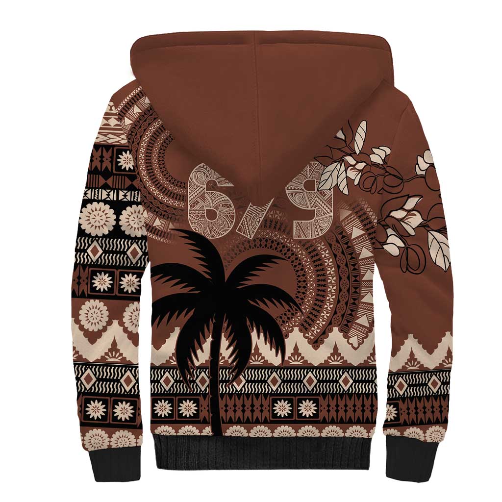 Personalised Bula Fiji 679 Sherpa Hoodie Fijian Tagimoucia Masi Tapa Art LT9 - Polynesian Pride