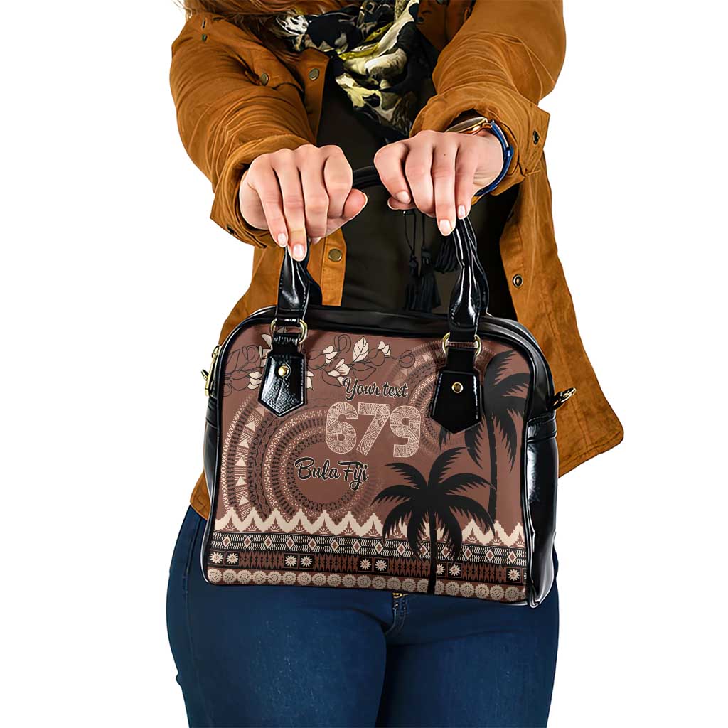 Personalised Bula Fiji 679 Shoulder Handbag Fijian Tagimoucia Masi Tapa Art LT9 One Size Brown - Polynesian Pride
