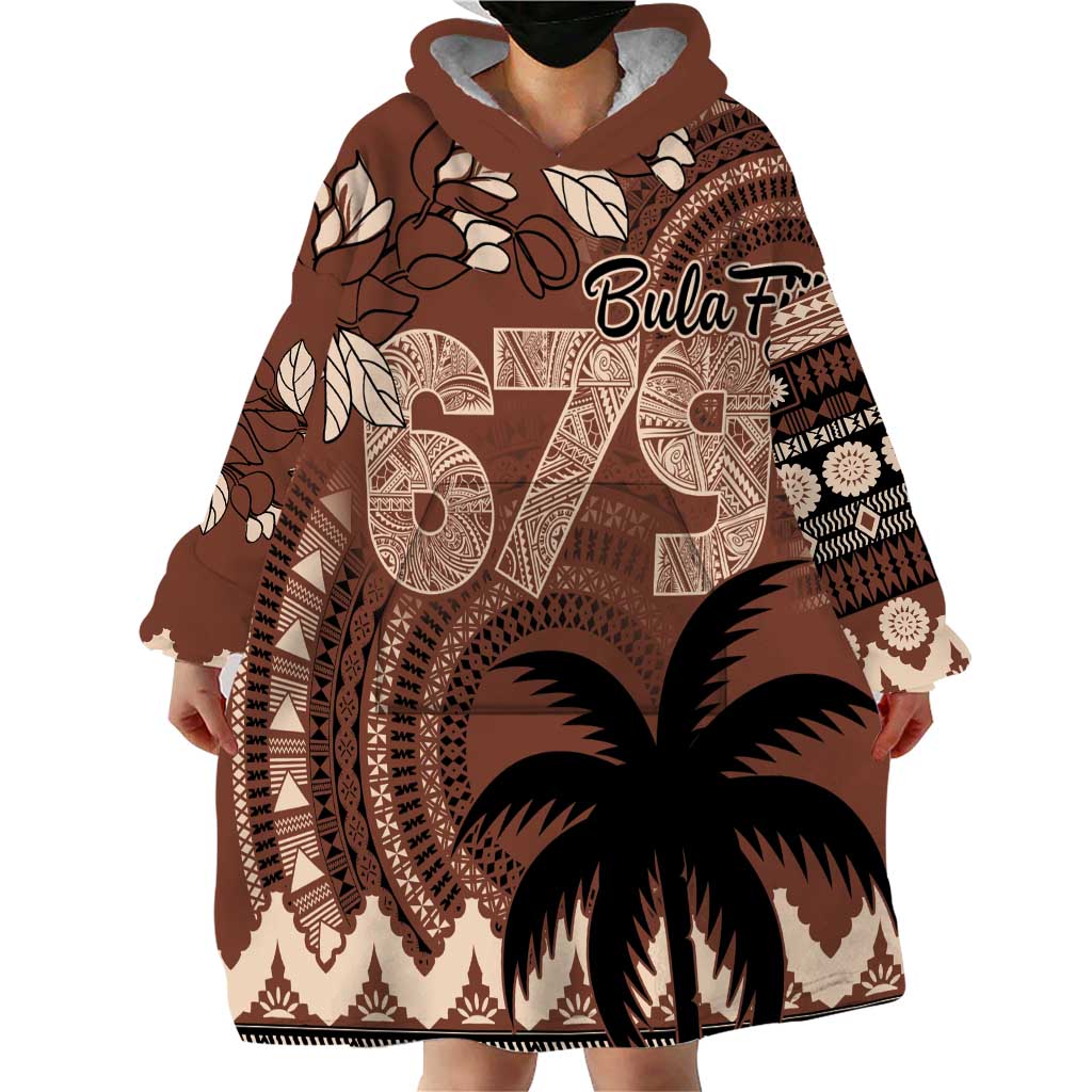 Personalised Bula Fiji 679 Wearable Blanket Hoodie Fijian Tagimoucia Masi Tapa Art LT9 - Polynesian Pride