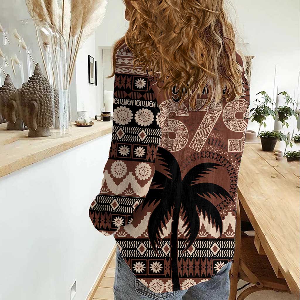 Personalised Bula Fiji 679 Women Casual Shirt Fijian Tagimoucia Masi Tapa Art LT9 - Polynesian Pride