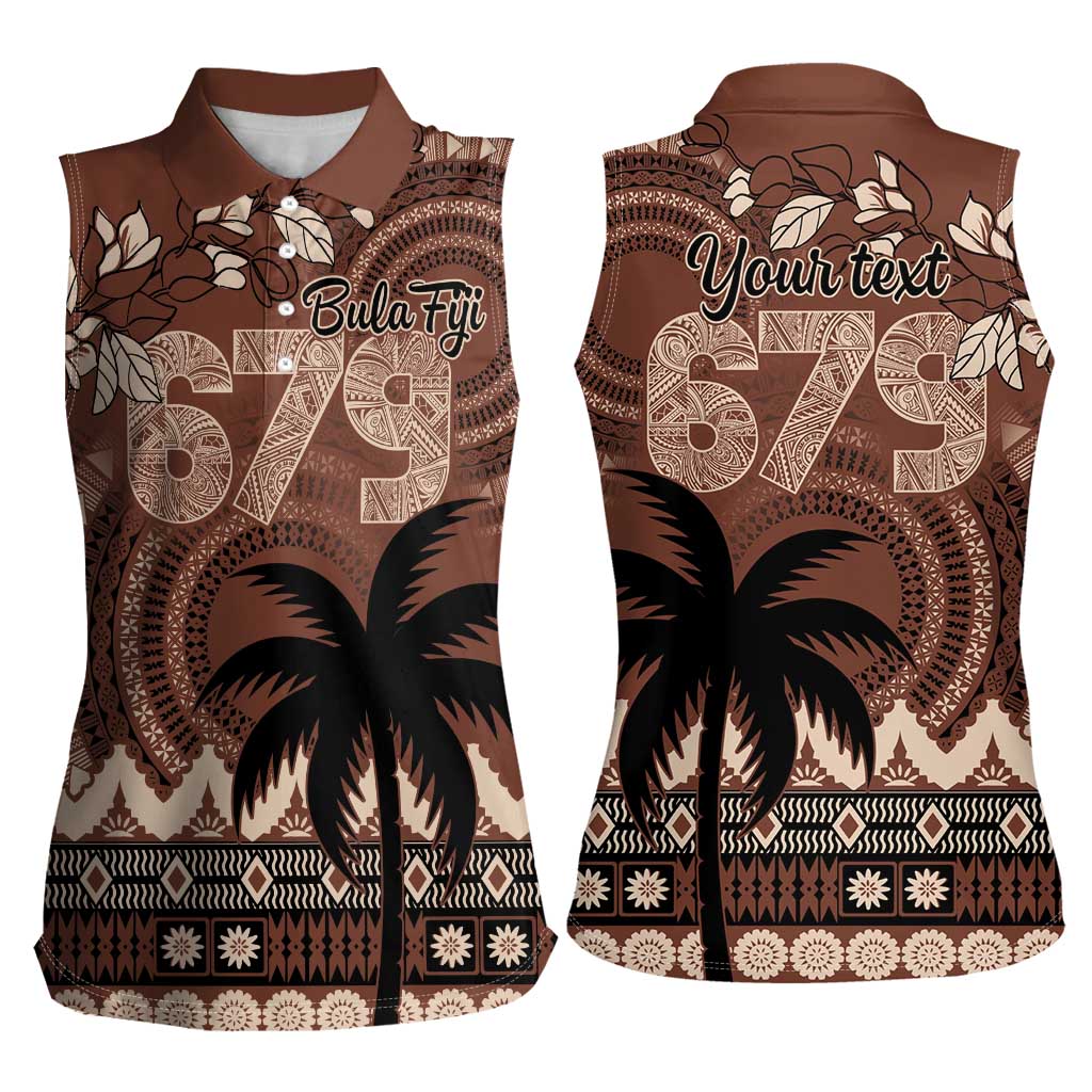 Personalised Bula Fiji 679 Women Sleeveless Polo Shirt Fijian Tagimoucia Masi Tapa Art