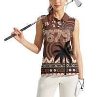 Personalised Bula Fiji 679 Women Sleeveless Polo Shirt Fijian Tagimoucia Masi Tapa Art
