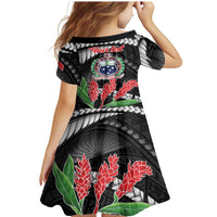 Personalised Samoa 685 Family Matching Mermaid Dress and Hawaiian Shirt Teuila Flower With Black Samoan Tattoo LT9 - Polynesian Pride