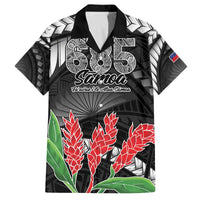 Personalised Samoa 685 Family Matching Off The Shoulder Long Sleeve Dress and Hawaiian Shirt Teuila Flower With Black Samoan Tattoo LT9 Dad's Shirt - Short Sleeve Black - Polynesian Pride