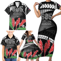 Personalised Samoa 685 Family Matching Short Sleeve Bodycon Dress and Hawaiian Shirt Teuila Flower With Black Samoan Tattoo LT9 - Polynesian Pride