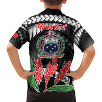 Personalised Samoa 685 Family Matching Summer Maxi Dress and Hawaiian Shirt Teuila Flower With Black Samoan Tattoo LT9 - Polynesian Pride