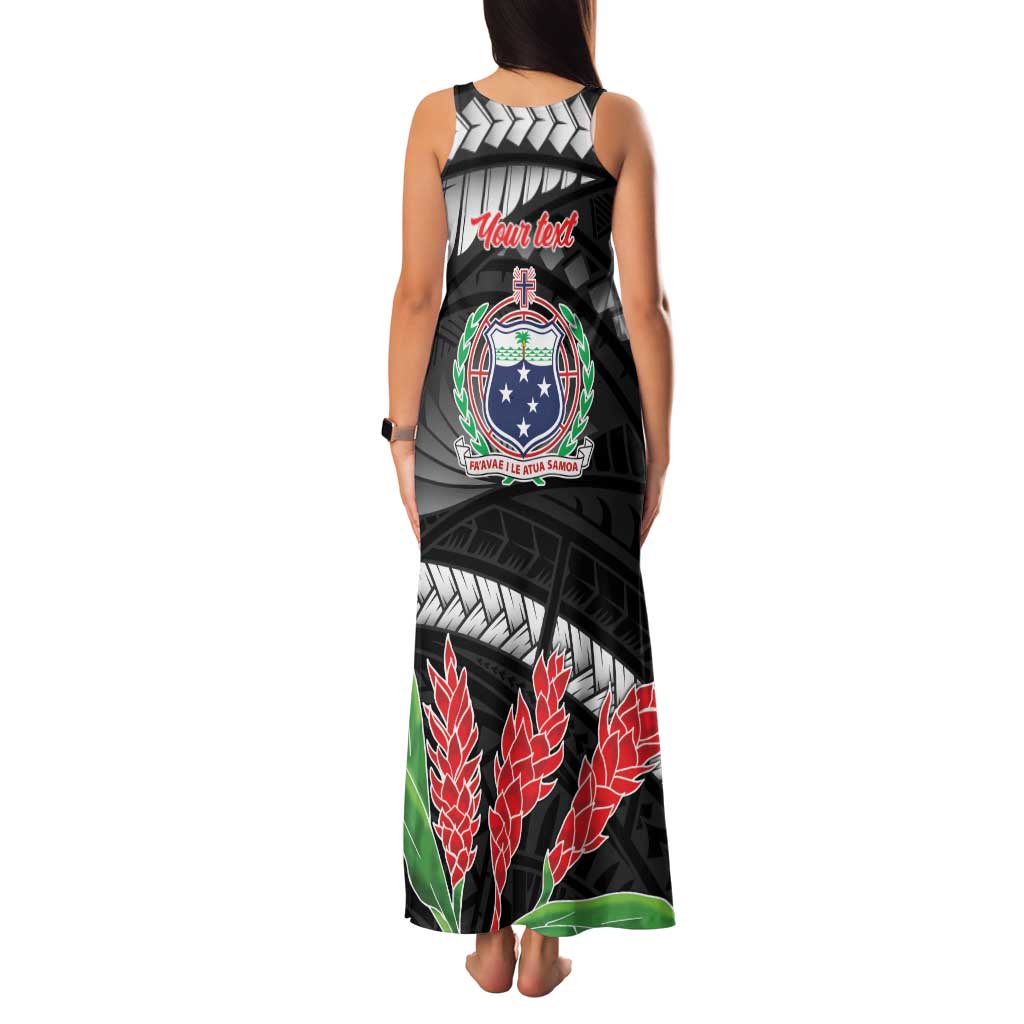 Personalised Samoa 685 Family Matching Tank Maxi Dress and Hawaiian Shirt Teuila Flower With Black Samoan Tattoo LT9 - Polynesian Pride