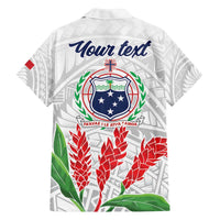 Personalised Samoa 685 Family Matching Off The Shoulder Long Sleeve Dress and Hawaiian Shirt Teuila Flower With White Samoan Tattoo LT9 - Polynesian Pride