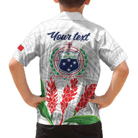 Personalised Samoa 685 Family Matching Puletasi and Hawaiian Shirt Teuila Flower With White Samoan Tattoo