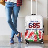 Personalised Samoa 685 Luggage Cover Teuila Flower With White Samoan Tattoo